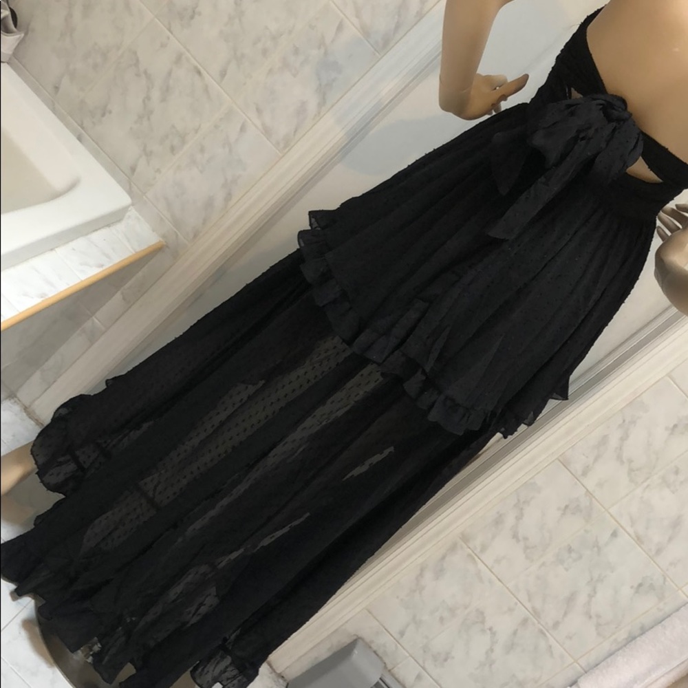 BLACK HIGH LOW SWEEAT HEART MAXI DRESS - Picture 8 of 8